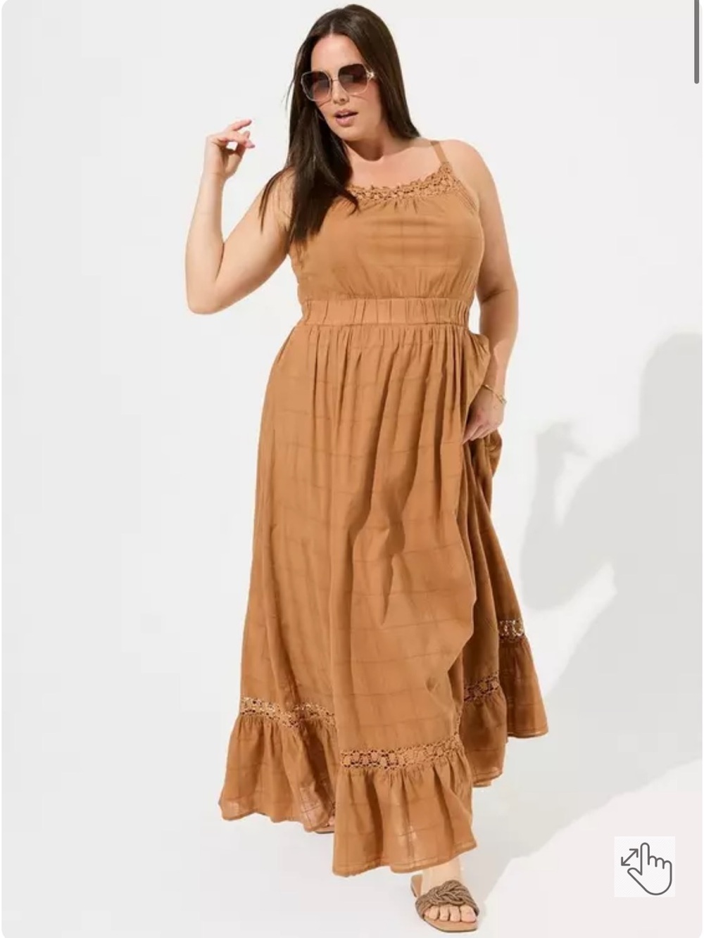Torrid Maxi Cotton Crochet Tank Dress